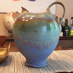 Handmade Glazed Stoneware Pitcher